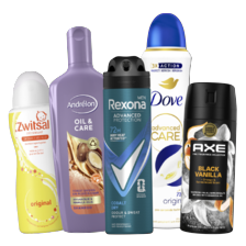 Andrélon, Zwitsal deo, Axe, Dove* of Rexona